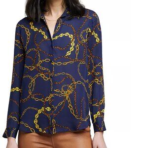 L'AGENCE  Nina Long Sleeve Blouse Chain Print